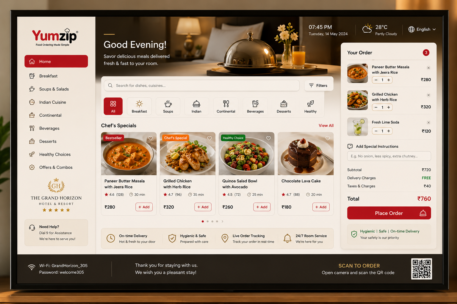 In-Room Digital Menu